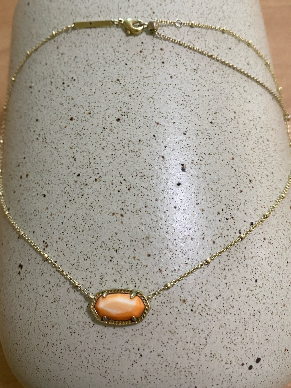 Kendra Scott Gold Necklace with Orange Stone